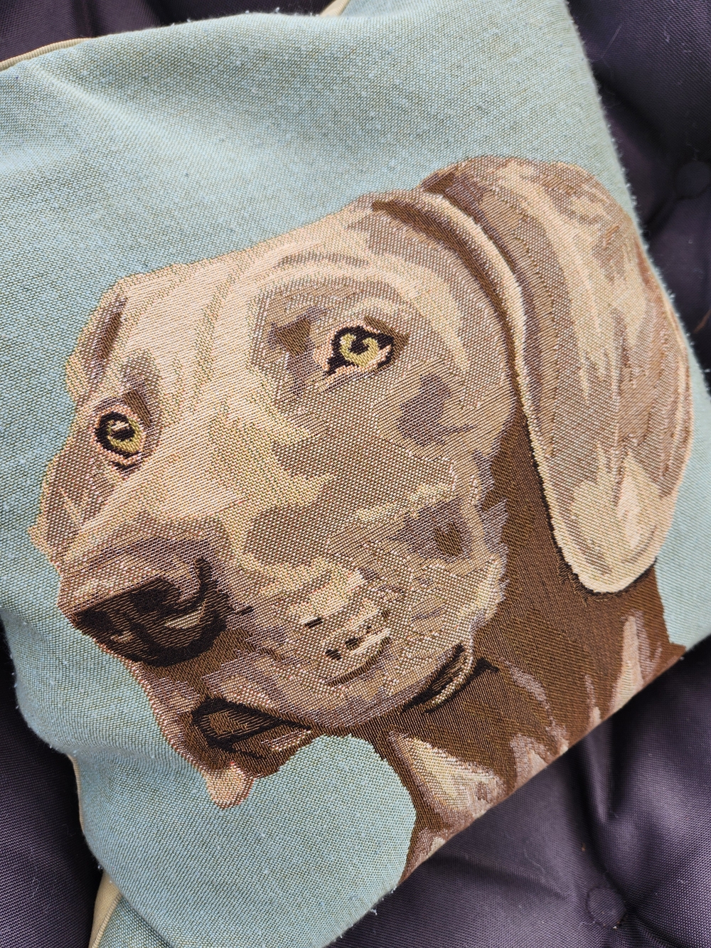 Tapestry Portrait Of Weimaraner Dog Pillow - Picture 6 of 10